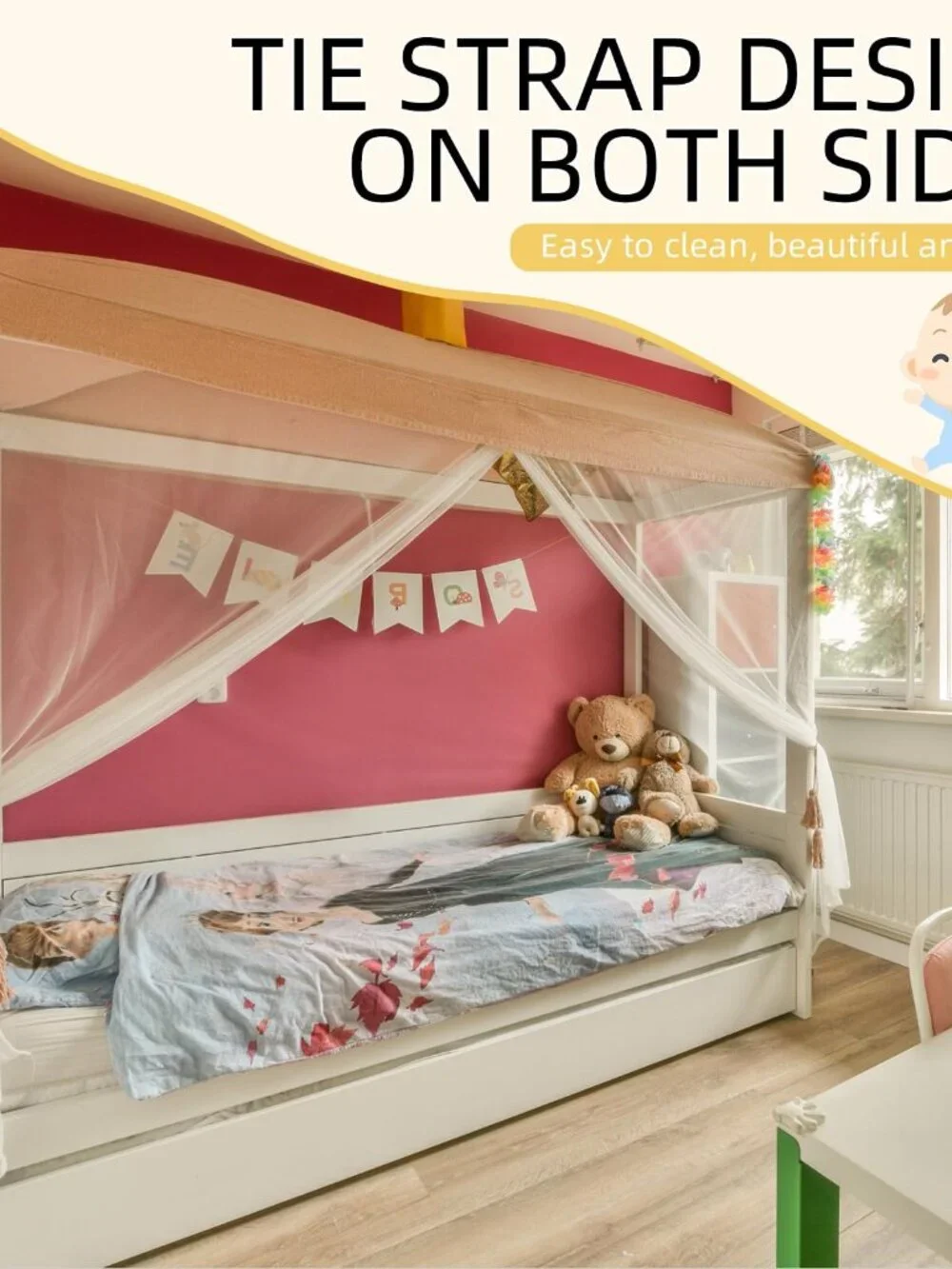 4 Corners Mosquito Net for Bed, Mosquiteros para Camas Bed Canopies Netting Drap